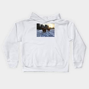 Scottish Highland Cattle Calves 1681 Kids Hoodie